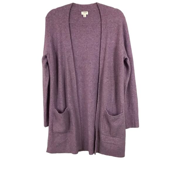 J. Crew Open Front Cardigan Sweater Super Soft Yarn Orchid Lavender Lilac sz S - Picture 2 of 8